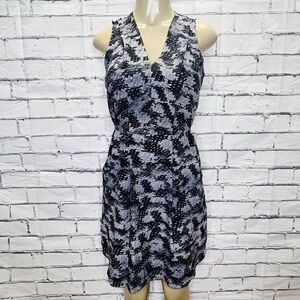 Rebecca Taylor Womens Black Multi Summer Storm Silk Shift Dress Size 2